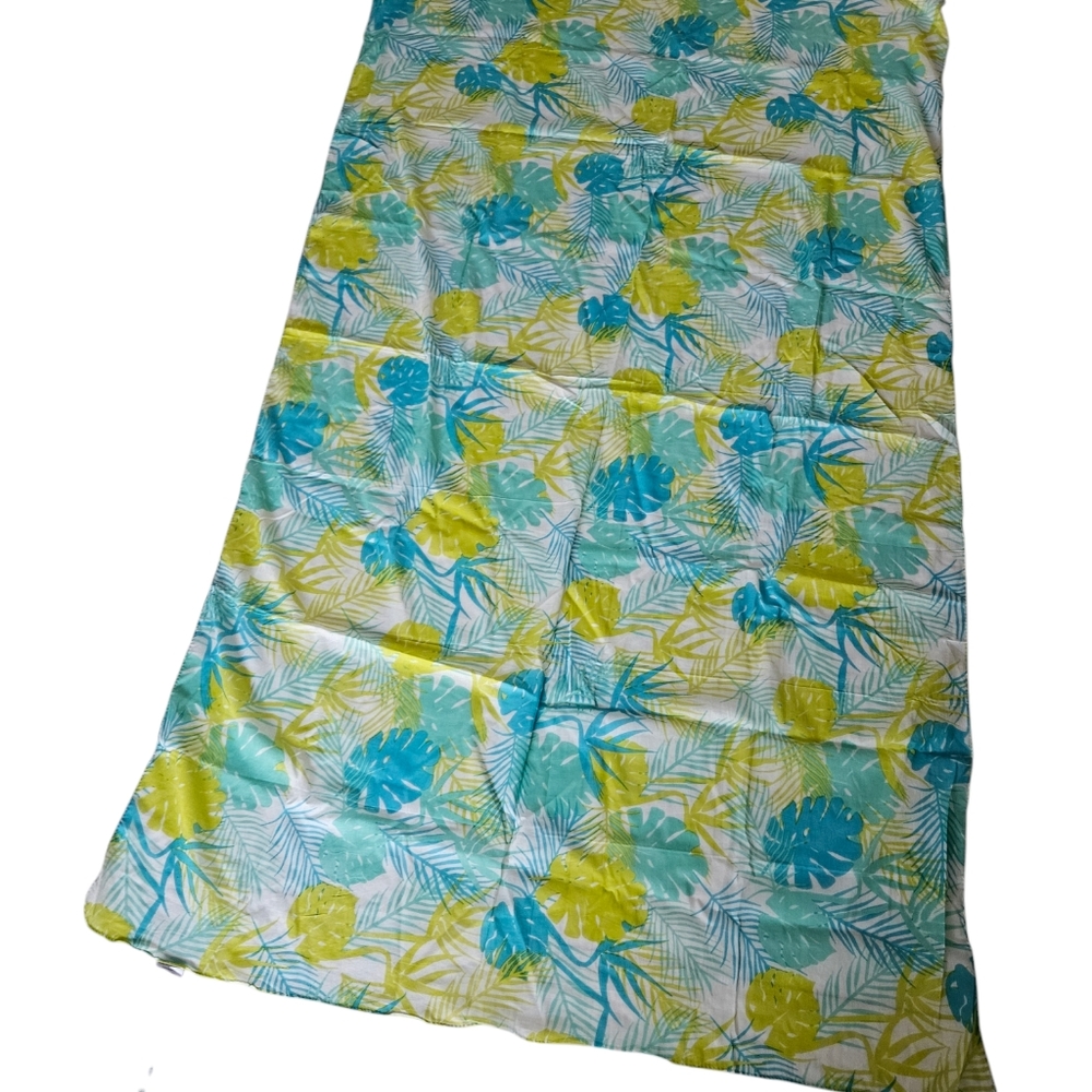 West Indies Wear Aqua Tropical Floral Scarf/ Beach Cover - Picture 5 of 11